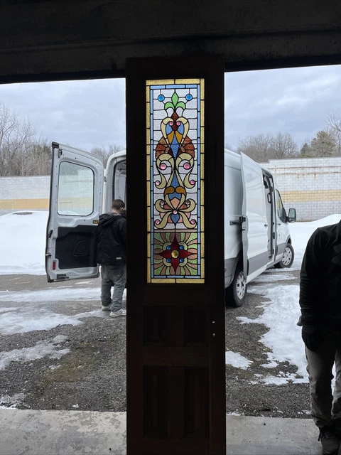 MARMAT Antique stained glass door 22.75 x 95 x 1 7/8