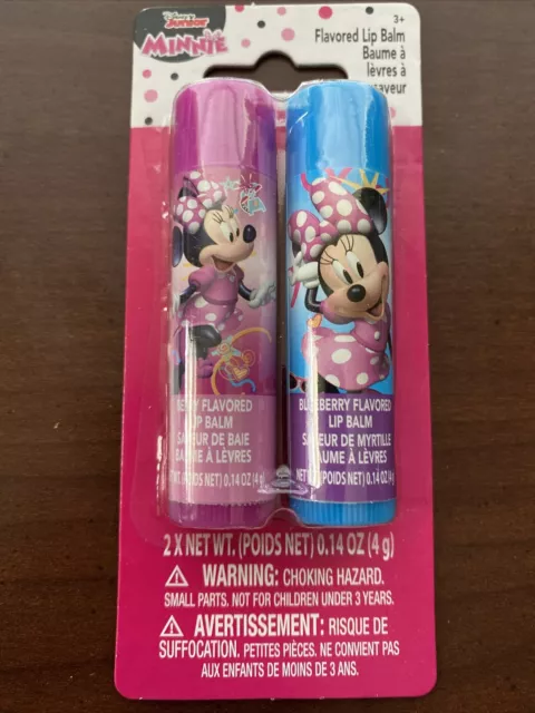 Minnie Mouse 2 pack Lip Balm Flavored Blueberry Berry NEW