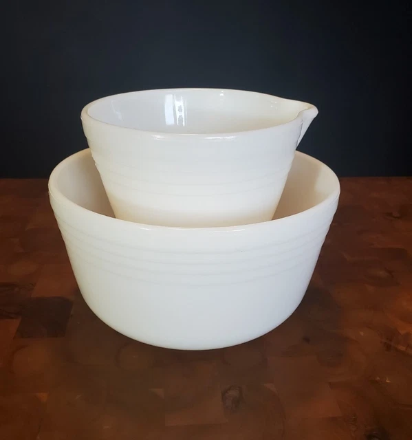 1950s Vintage PYREX Hamilton Beach BOROSILICATE GLASS Mixing Bowls #2  & #10