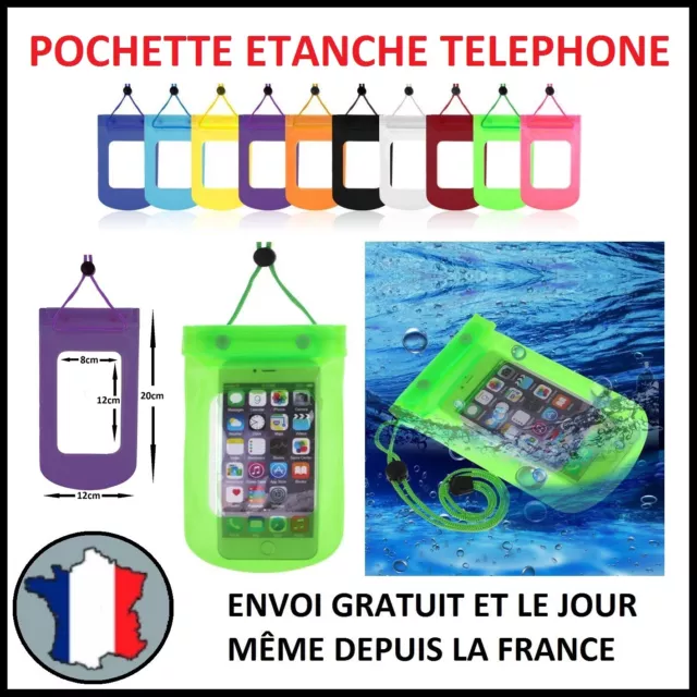 Housse Pochette Étanche Telephone Tactile Eau Mer Plage Waterproof 5,5" Pouces