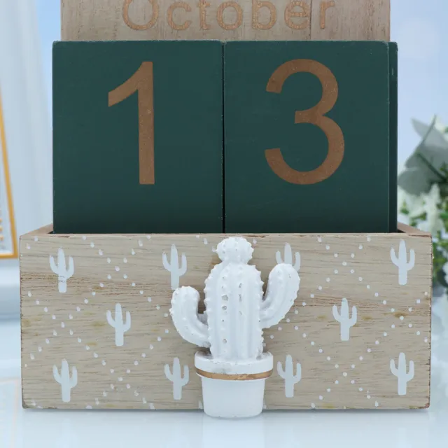 Wohnkultur Holzblock Ewiger Kalender Tischkalender Für Zu Hause Ländlich Büro