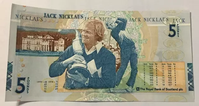 Scotland 2005 5 Pound Jack Nicklaus Commemorative Note. 2