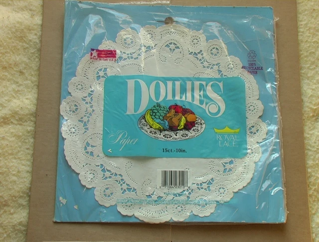 Vintage Royal Lace 10" White Round Paper Doilies, Quantity 1