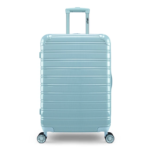 iFLY Fibertech Hardside Checked Expandable Luggage 24", Sky