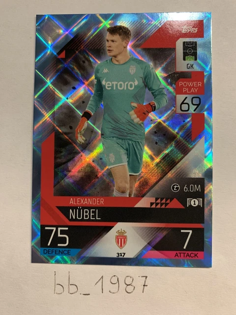 Topps - Match Attax CL 22/23 - Cristallo Parallelo - #317 Alexander Nübel Monaco