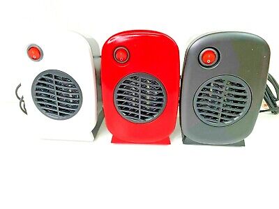 Soleil Personal Electric Ceramic Heater 250W, 120V Black/White/Red