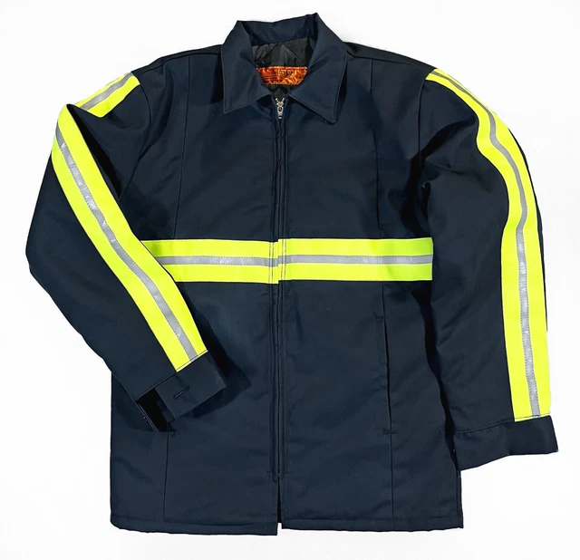 Red Kap Enhanced Visibility Quilt Perma Insulated Panel Shop Jacket Men's Small