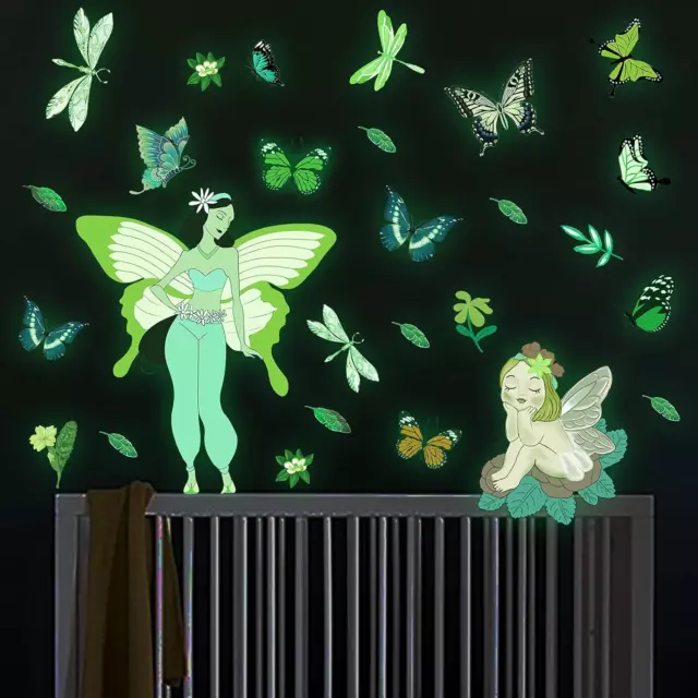 Kids Luminous Cartoon Wall Stickers Baby Nursery Children Decoration Decals Flor