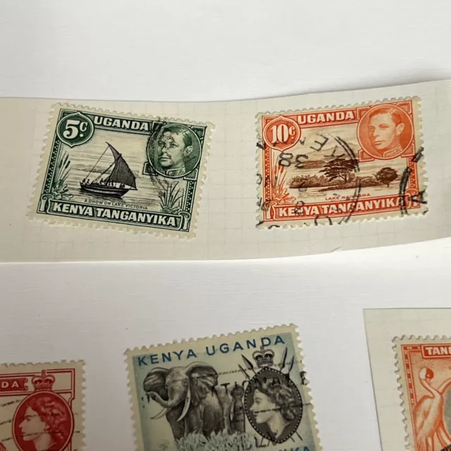 VINTAGE WORLD STAMP LOT (Small) Kenya Uganda UK See Pics ST-458 2