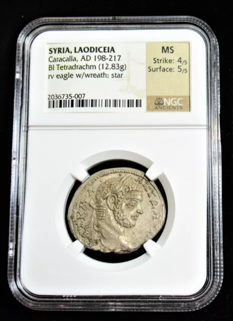 Syria. Laodiceia. Caracalla AD197-217 Bi Tetradrachm (12.83 G) NGC Ms 4/5 - 5/5 3