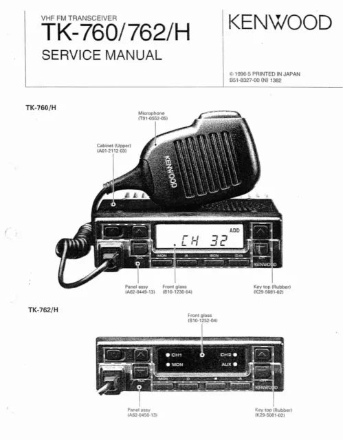 Service Manual-Anleitung für Kenwood TK-760, TK-762