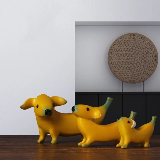 HOME DECOR BANANA Dog Statue Gnomes Sculpture Resin Figurines Garden