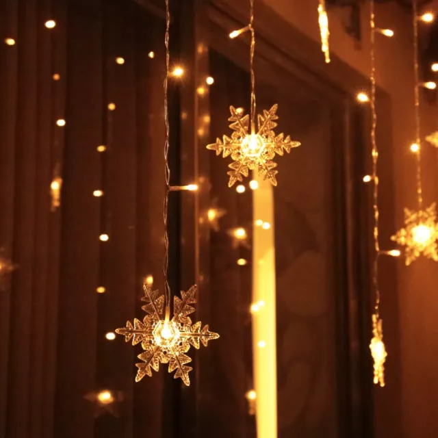 LED Light Curtain Snowflake 94 LED 1.8 m LED Fairy Lights with 8 Modes, IP4