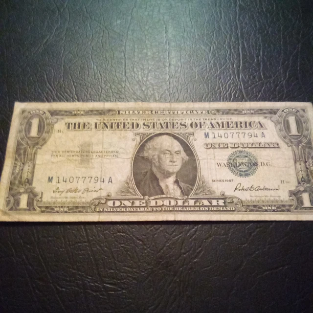 1957 One Dollar Well Circulated Silver Certificate Note - $1 Bill