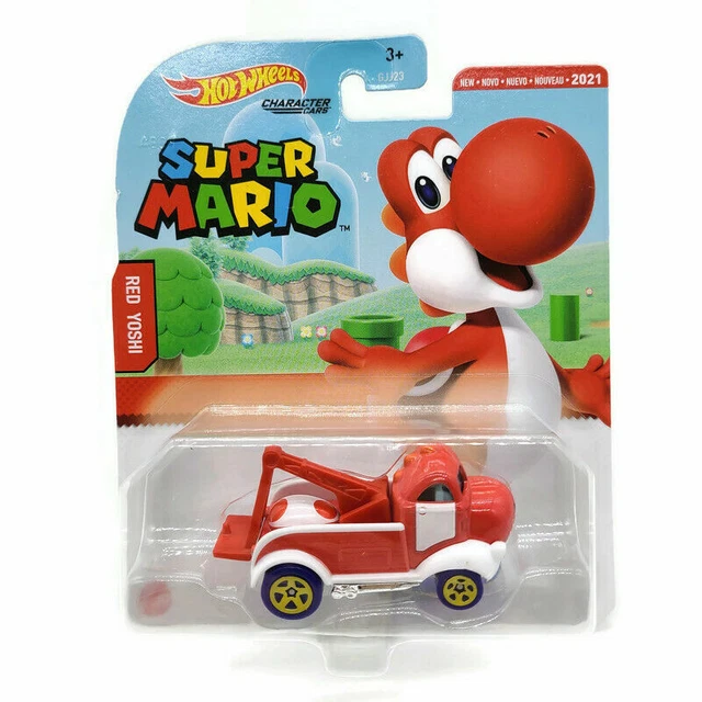 HOT WHEELS DIECAST Metal Super Mario Red Yoshi Character Cars GRM43 4