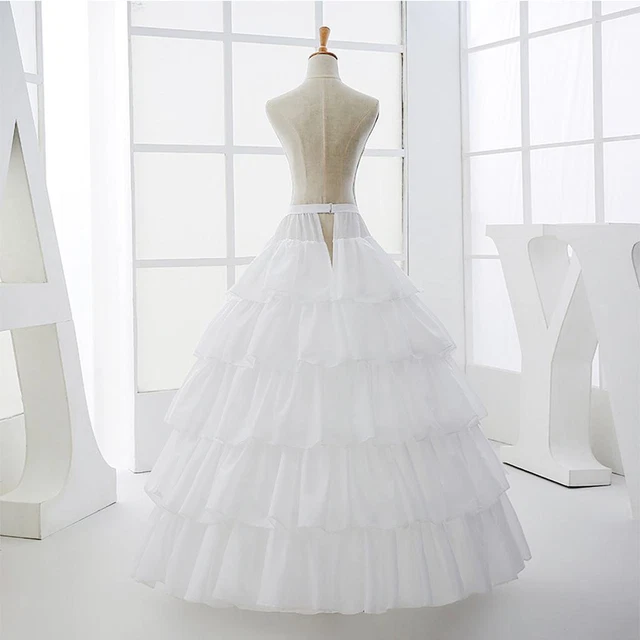 4 Hoops 5 Layers Petticoat Underskirt for Bridal Wedding Gown Evening Dress