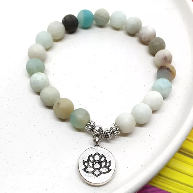 Natural Healing  Anxiety Stone Stretch Reiki Jewellery Bracelet Bead Chakra Gift