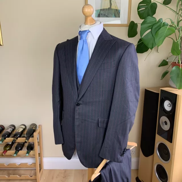 SCABAL OF SAVILE ROW Men’s Bespoke 3 Piece Suit Dali Fabric 40R Made to ...