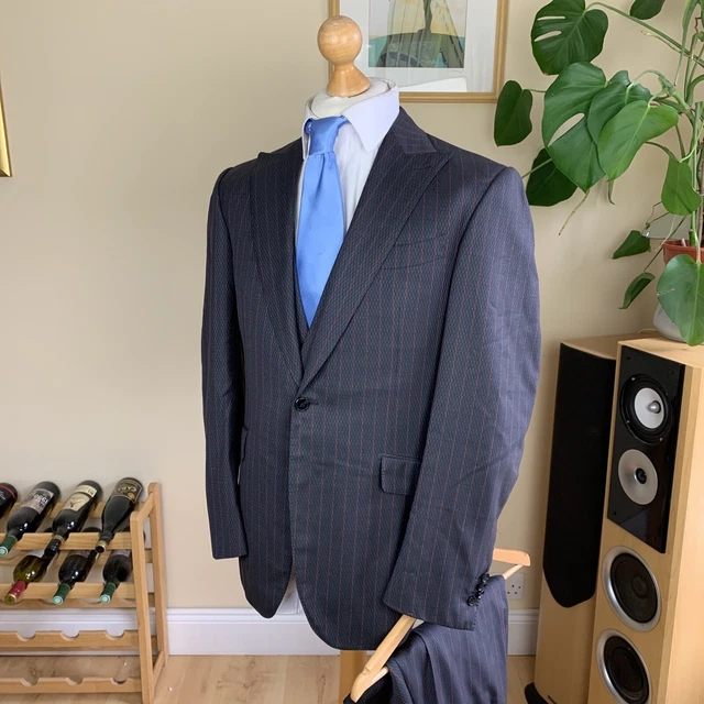 SCABAL OF SAVILE ROW Men’s Bespoke 3 Piece Suit Dali Fabric 40R Made to