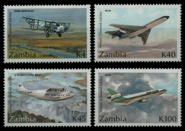 Sambia 1992 - Mi-Nr. 607-610 ** - MNH - Luftfahrt / Aviation