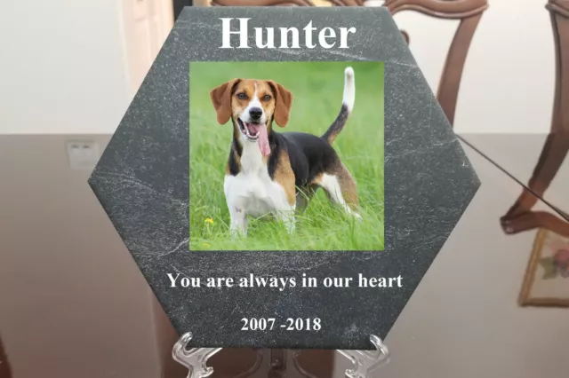 Custom Handcraft STONE PET MEMORIAL HEADSTONE Dog Cat Bird ..GRAVE MARKER PLAQUE