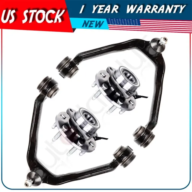 Fits Chevrolet Express 1500 ABS 4pc Front Wheel Bearing Hub + Upper Control Arm