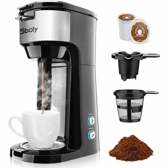 SBOLY COFFEE MAKER fast Brewer KCup Pod & Ground Coffee Single Serve