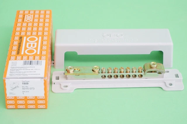 Erdungsschiene 5x50x300mm Verzinntes Kupfer - Potentialausgleichsschiene