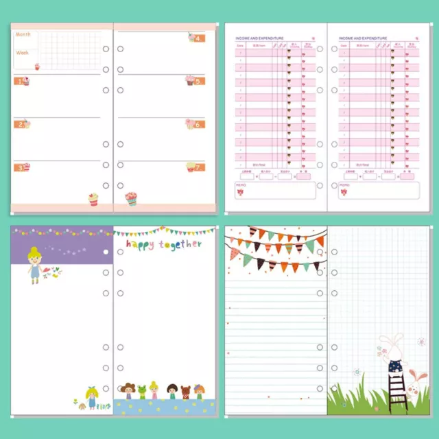 A5/A6 Cartoon Colourful Diary Insert Refill Schedule Organiser Notebook Filler