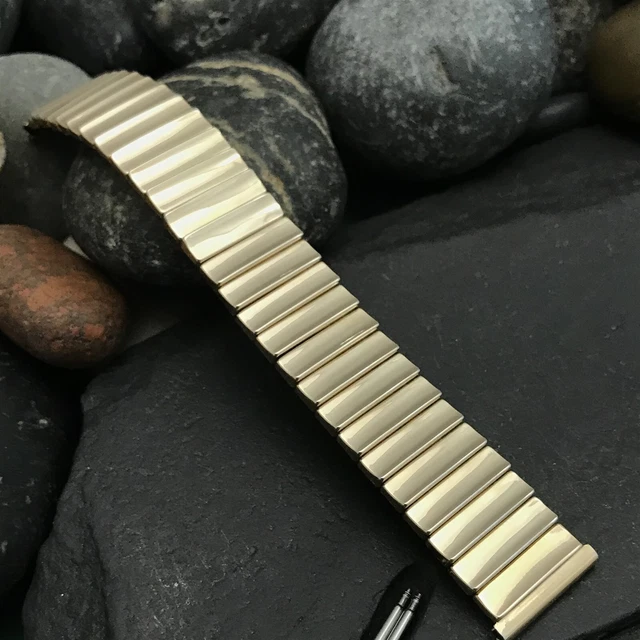Wide 12k Gold-Filled Hadley Elgin Expansion nos 1950s Vintage Watch Band