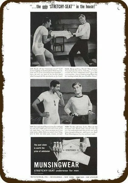 1944 MUNSINGWEAR Men Underwear Nip Tuck Vintg-Look DECORATIVE REPLICA METAL SIGN