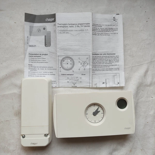 KIT THEBEN THERMOSTAT d'ambiance programmable analogique Radio 2 fils