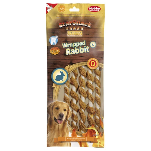 Nobby Starsnack Barbecue Wrapped Rabbit, 25 cm/5 pezzi, prezzo consigliato 7,69 euro, nuovo