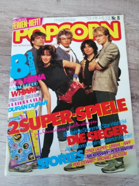 POPCORN Nr.8 -1984 Duran Duran Limal Cyndi Lauper Nik Kershaw Nena Wham usw.