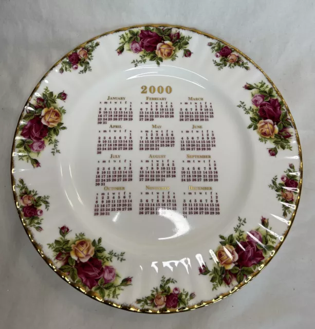 Royal Albert OLD COUNTRY ROSES 2000 Calendar Plate 10.5” Signed Michael Doulton