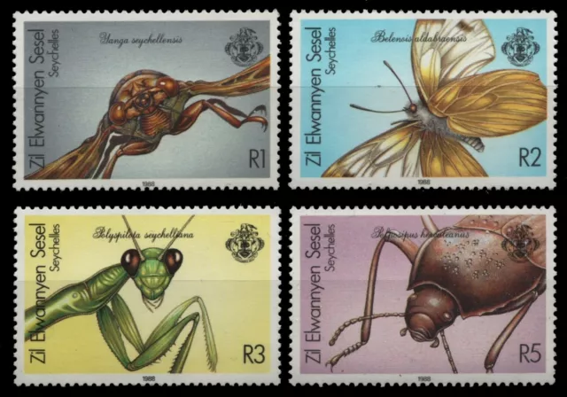 Äußere Seychellen 1988 - Mi-Nr. 149-152 ** - MNH - Insekten / Insects