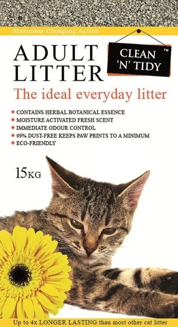 Basura para gatos de aglomeración limpia y ordenada Sharples & Grant dañada - 15 kg