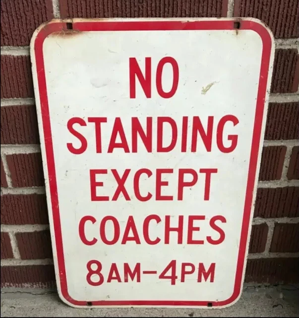 60’S70’S COACH TRANSIT City Bus Stop Sign No Standing Detroit