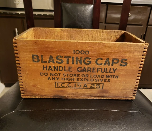Antique Atlas Powder Co. Explosive Box Advertising Wooden Crate