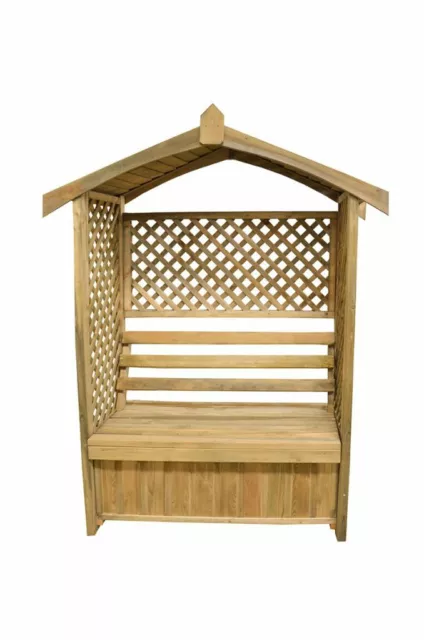 Wooden Garden Arbour Seat Bench with Trellis Sides Forest Lyon -Pressure Treated