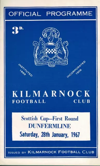 Kilmarnock v Dunfermline Athletic 28 Jan 1967 Scottish Cup