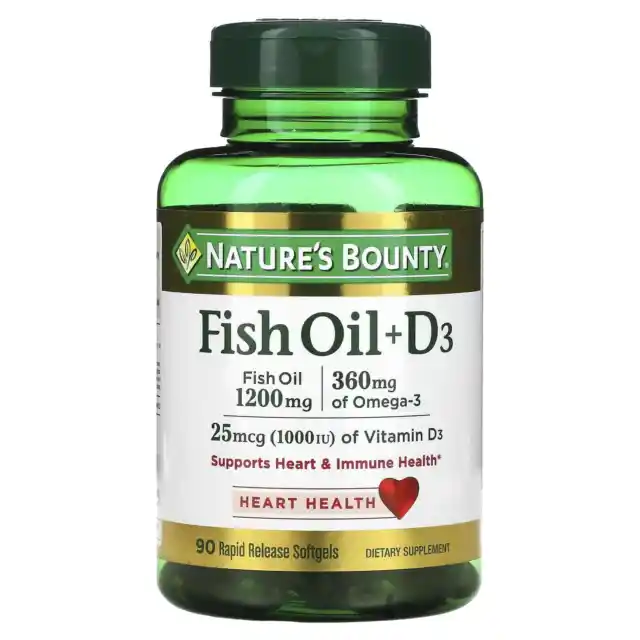 2 X Nature's Bounty, Fish Oil + D3, 90 Rapid Release Softgels