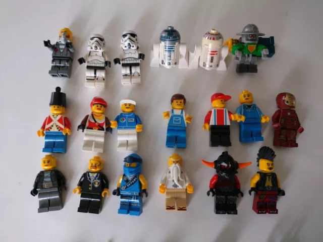 lego minifigures  lot de 19 personnages et divers accessoires