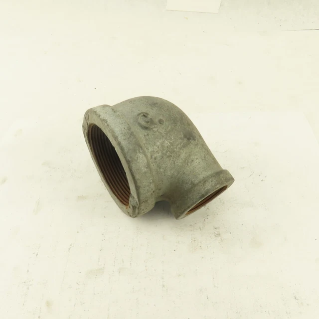 2" to 1" NPT 90° Reducing Elbow Galvanized Iron Pipe Schedule 40 USA
