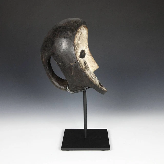 African Hand-Held Family Mask Lega Carved Painted Wood Drc C. Africa 20Th C. 3