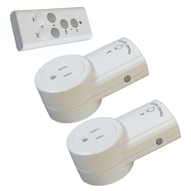 Prise de commutateur de télécommande 2PCS avec 1 télécommande 5