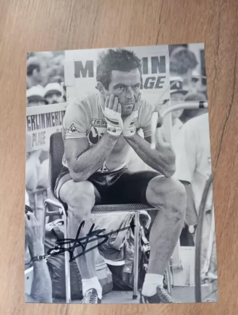 Autographe De Bernard  Hinault Sur Photo 12/17 Cm Tour De France Cyclisme