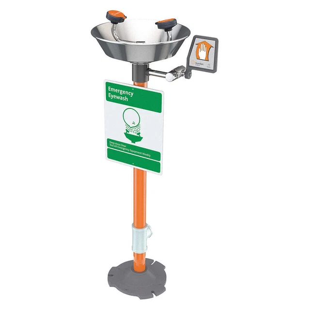 GUARDIAN EQUIPMENT G1760 Eyewash Station,Pedestal Mnt,SS,15-1/2 W