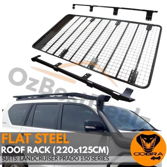 Flat Roof Rack Platform fits Prado150 Series 220cm x 125cm Brackets Steel