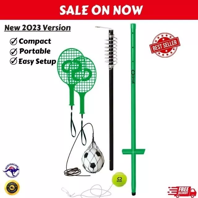 Outdoor Totem Tennis Soccer Set 2 in1 Adjustable Sports Game Kids Adults Beach